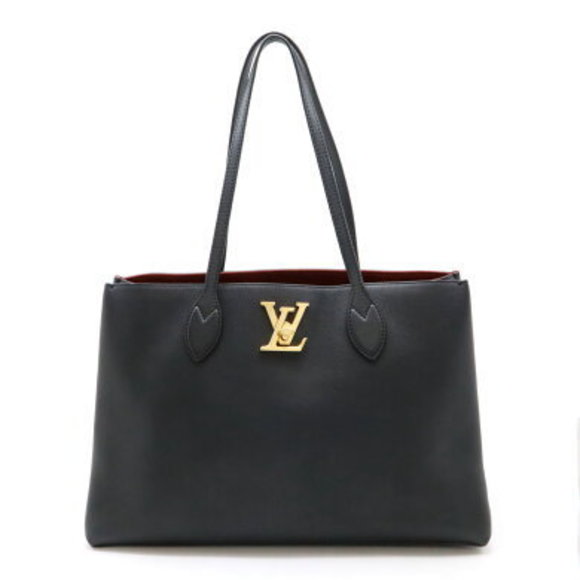Louis Vuitton Lockme Tote Shoulder Bag Leather Noir Black - Picture 1 of 8